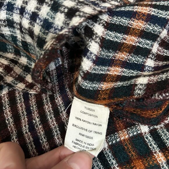 DRA Los Angeles Anthropologie Plaid Flannel Snap Button Top Women's Size Medium - Picture 8 of 8